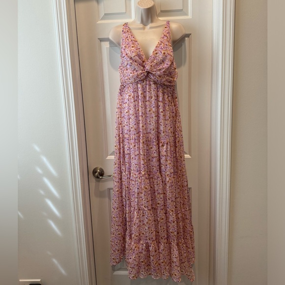 Astr Floral Maxi Dress in Pink and Purple - Picture 3 of 8